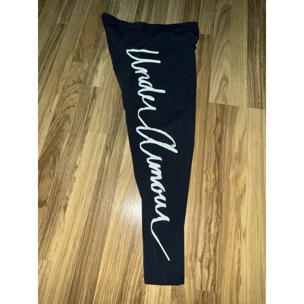 Under Armour‎ UA Women's Sz L Large Favorite Leggings Black Spell Out
